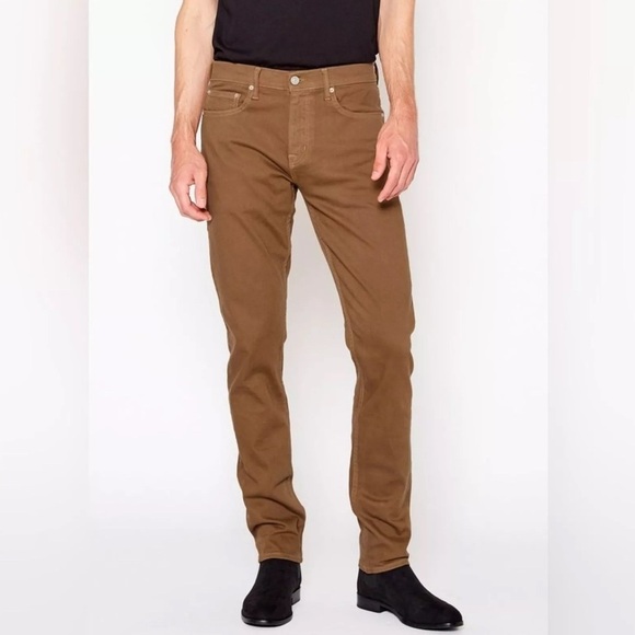 NOEND Denim Men’s Brooklyn Stretch Slim Fit Brown Jeans 34x30 Capsule Wardrobe - Picture 1 of 11